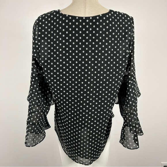 ❤️Calvin Klein Black Polka Dot Women's Top M - Picture 5 of 12